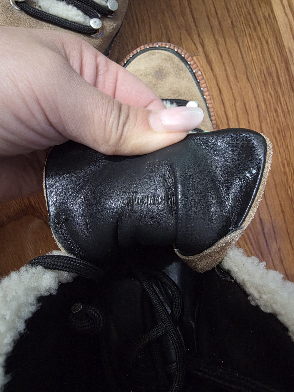 rag & bone Tan Suede Shearling Trim Hiking-Style Ankle Boots - Picture 5 of 8